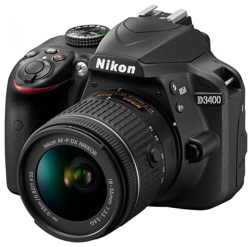 

Фотоаппарат зеркальный Nikon D3400 AF-P 18-55mm Black, D3400 18-55mm non VR