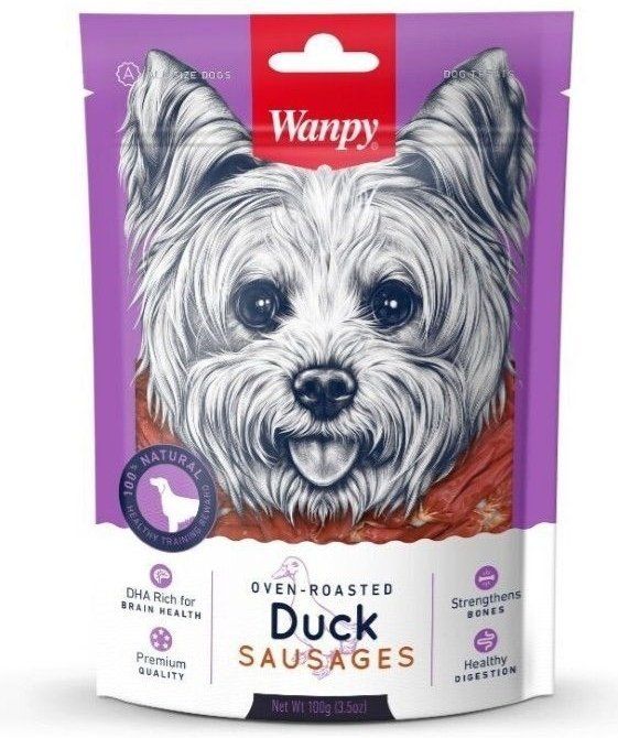 Лакомство для собак Wanpy Dog, соломка, утка, 100г