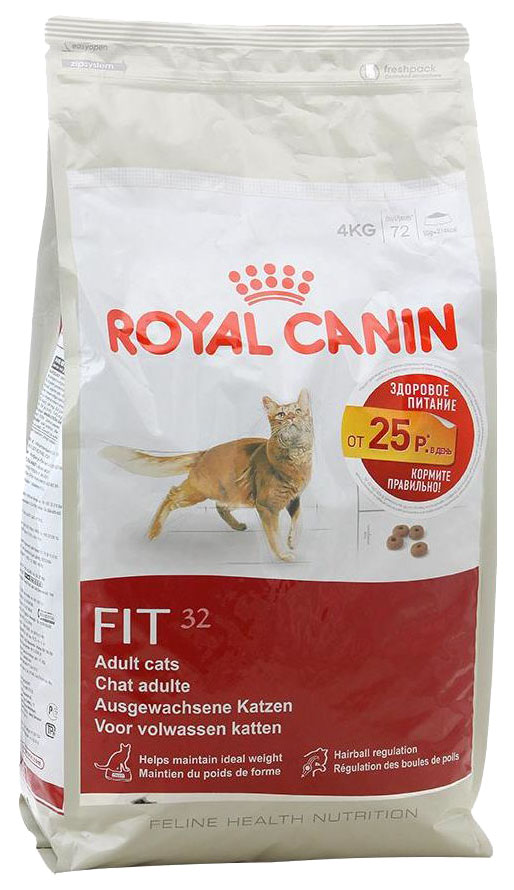 фото Сухой корм для кошек royal canin fit 32, для поддержания формы, птица, 4кг