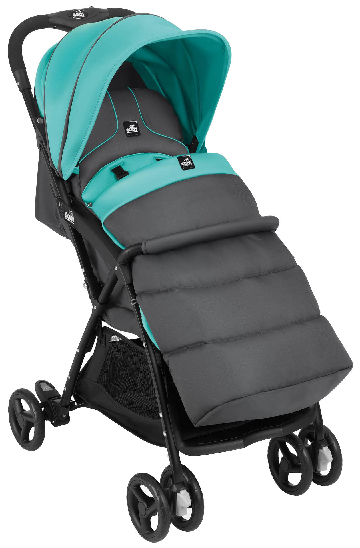 

Прогулочная коляска CAM Curvi Grey, Turquoise 120, Curvi