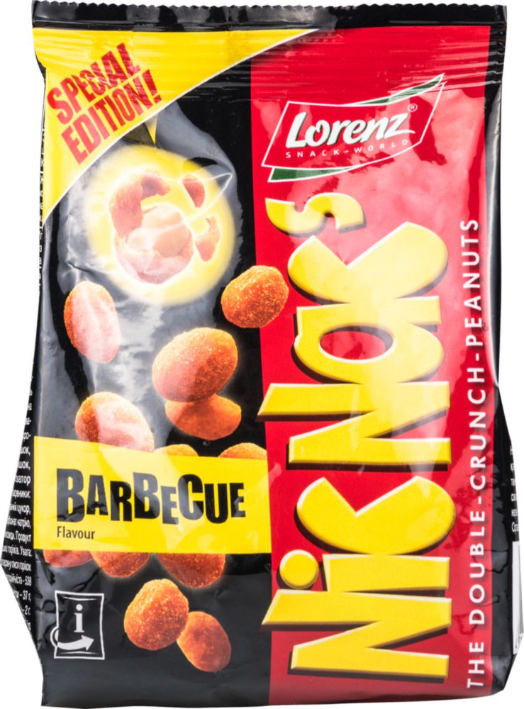 

Арахис Lorenz nic nacs в хрустящей оболочке со вкусом барбекю 110 г