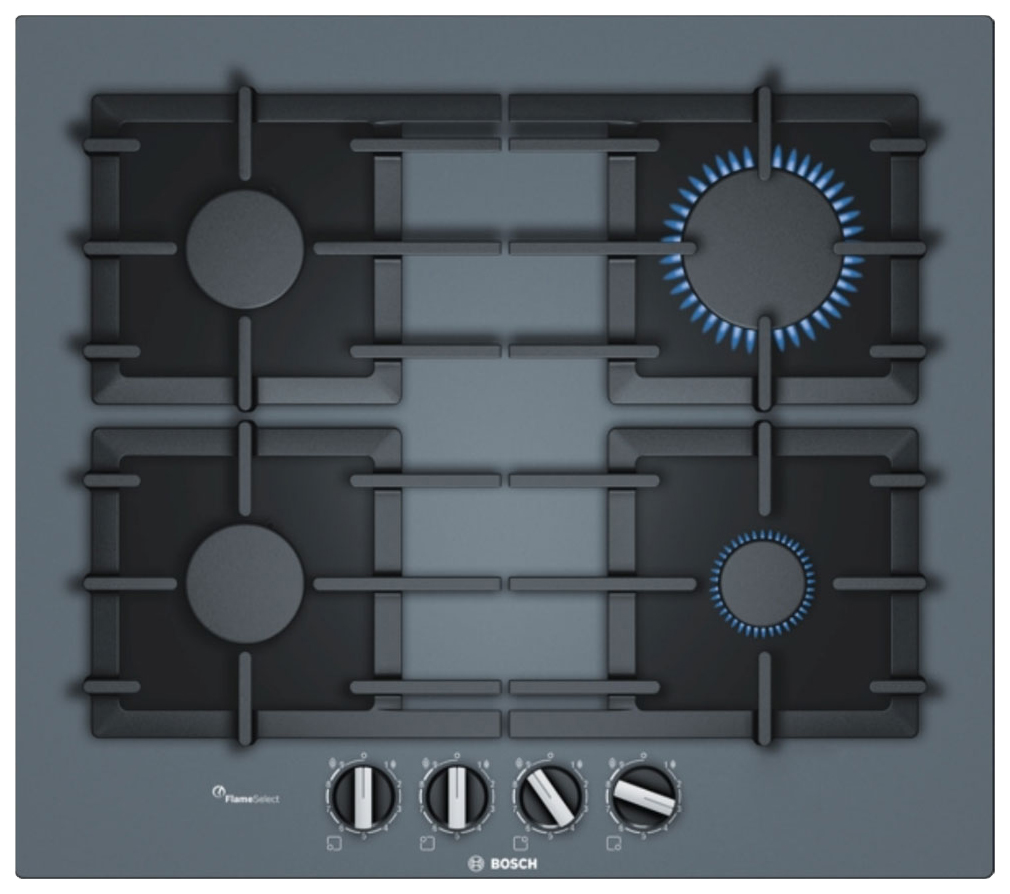 фото Встраиваемая варочная панель газовая bosch ppp6a9b90r black