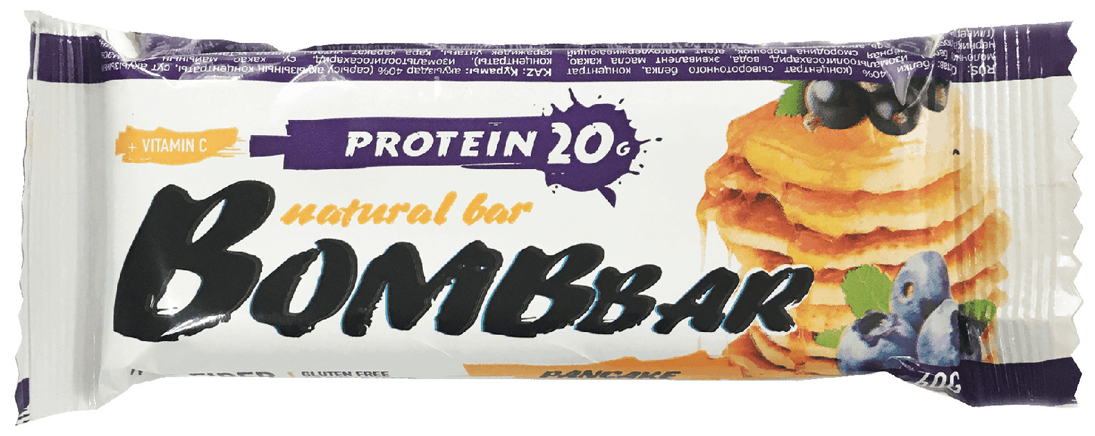 фото Протеиновый батончик bombbar protein bar 60 г смородиново-черничный панкейк