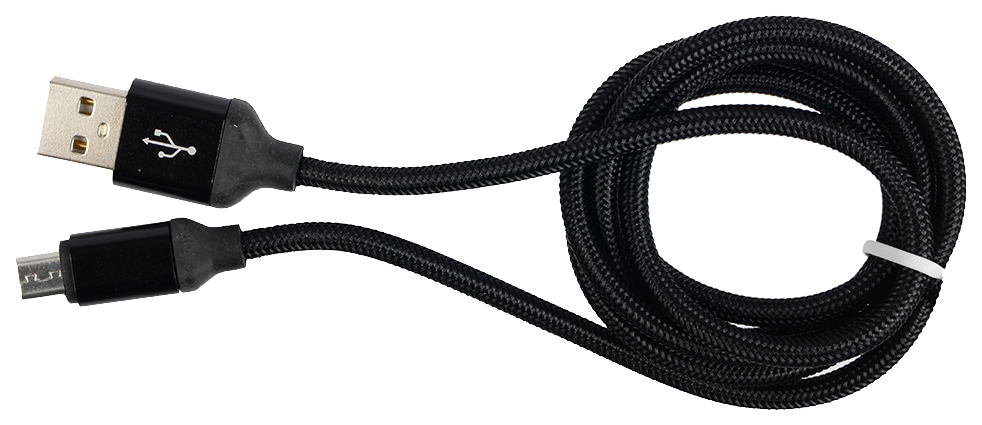 

Кабель Ritmix RCC-311 MicroUSB-USB black 1,5м, ткан, опл,, мет, коннекторы, RCC-311