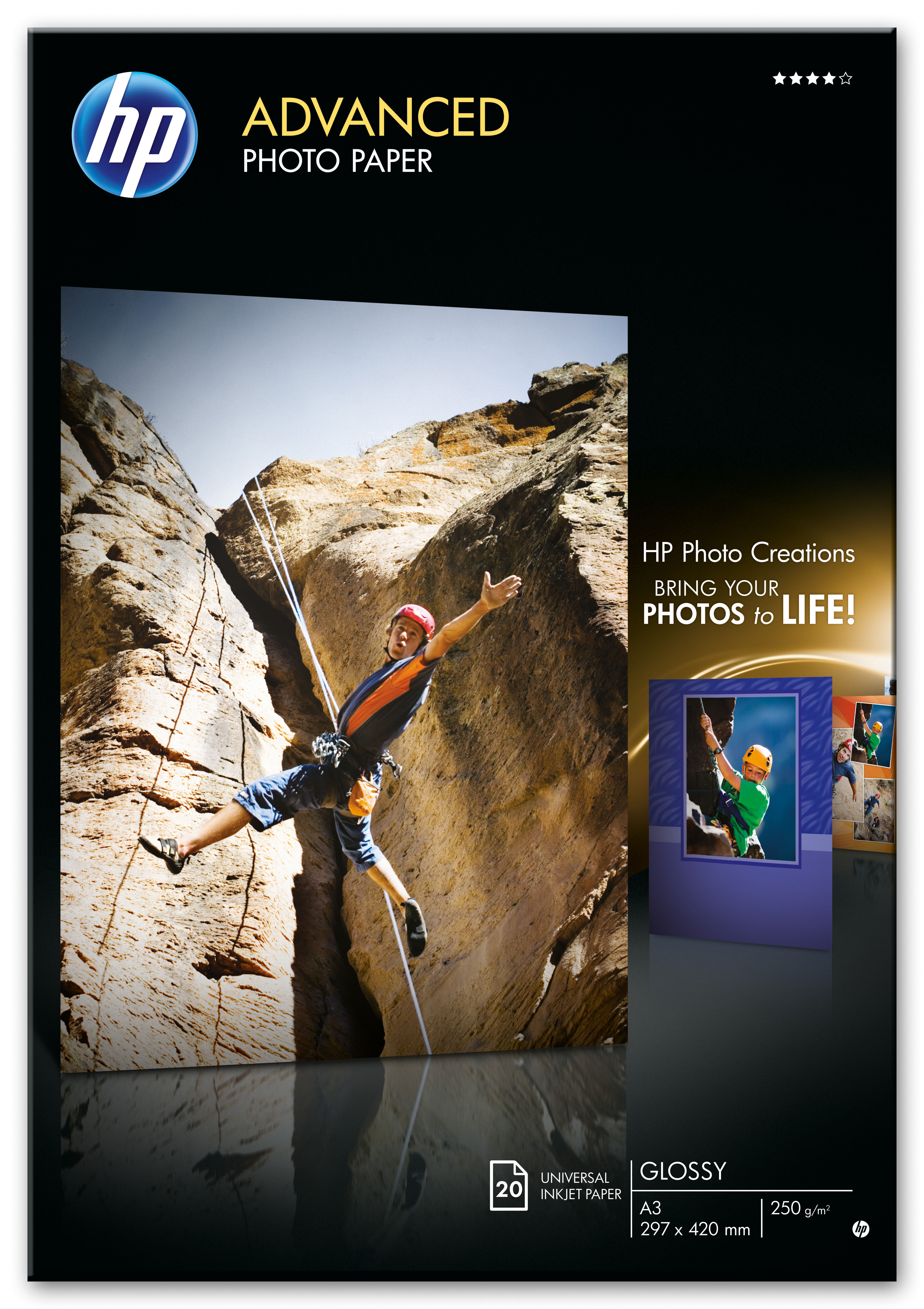 Фотобумага HP Q8697A для цветной стр. печати Advanced Photo Paper, глянцевая A3 20 лист.
