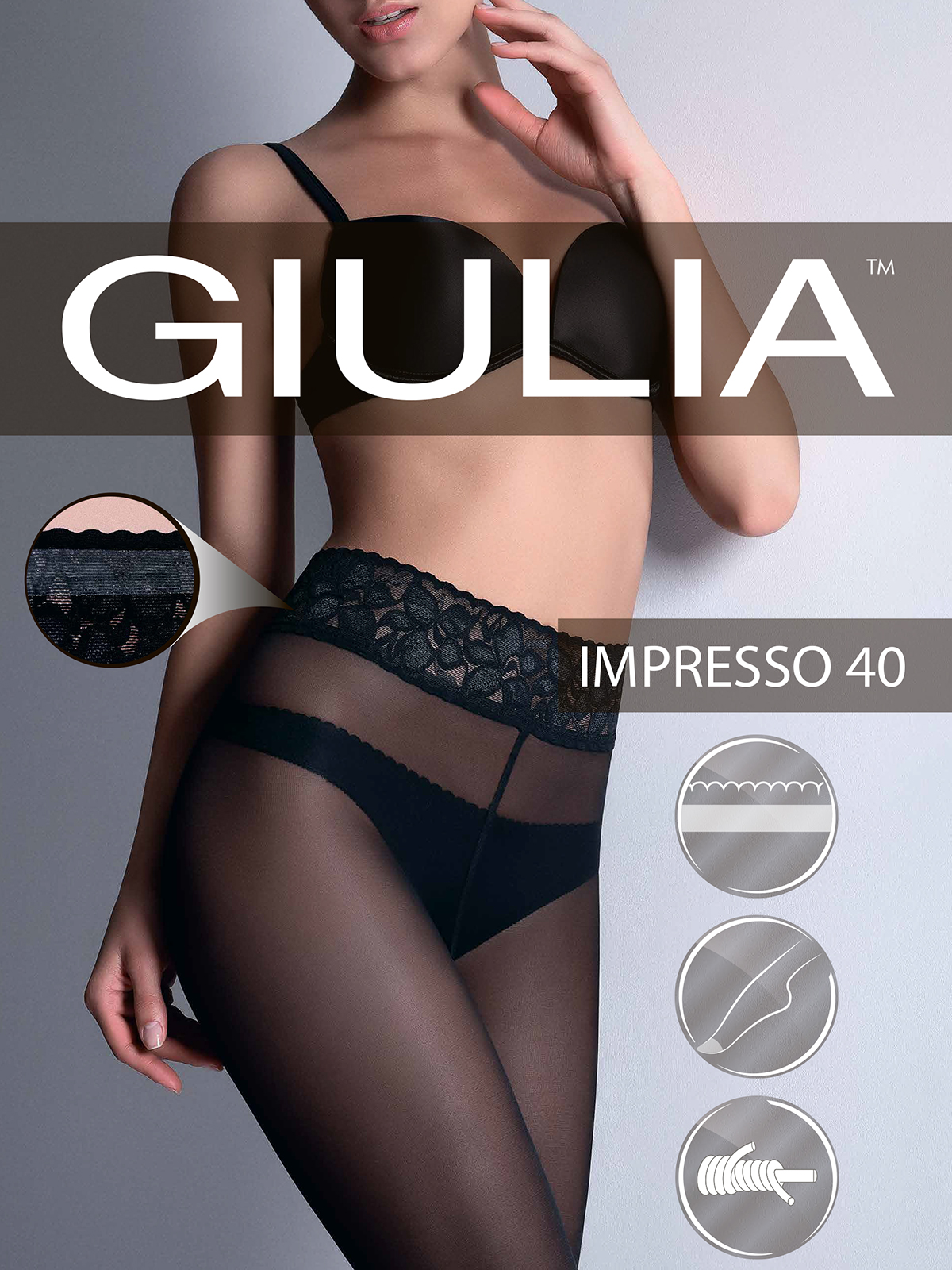 

Колготки женские Giulia IMPRESSO 40 телесные 2 (S), IMPRESSO 40