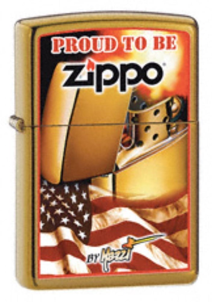 фото Бензиновая зажигалка zippo flag 24746 high polish gold plate