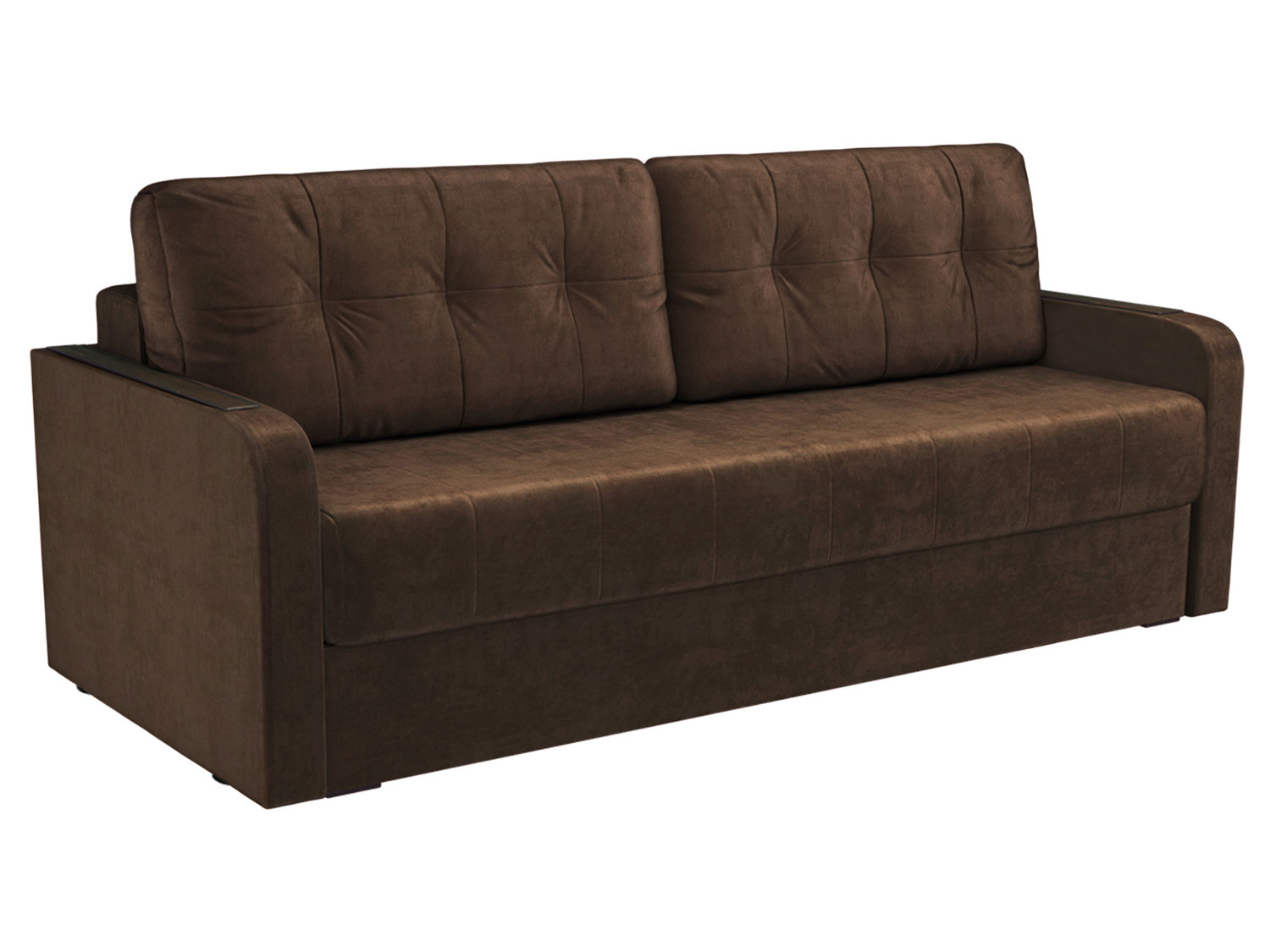фото Прямой диван пиррогрупп аффи люкс коричневый, велюр