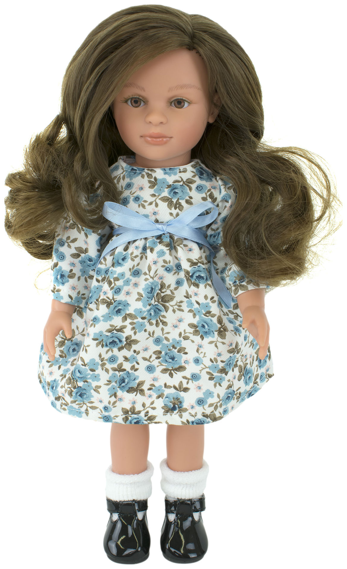 фото Кукла нина, 33 см, темноволосая, в платье с цветами lamagik