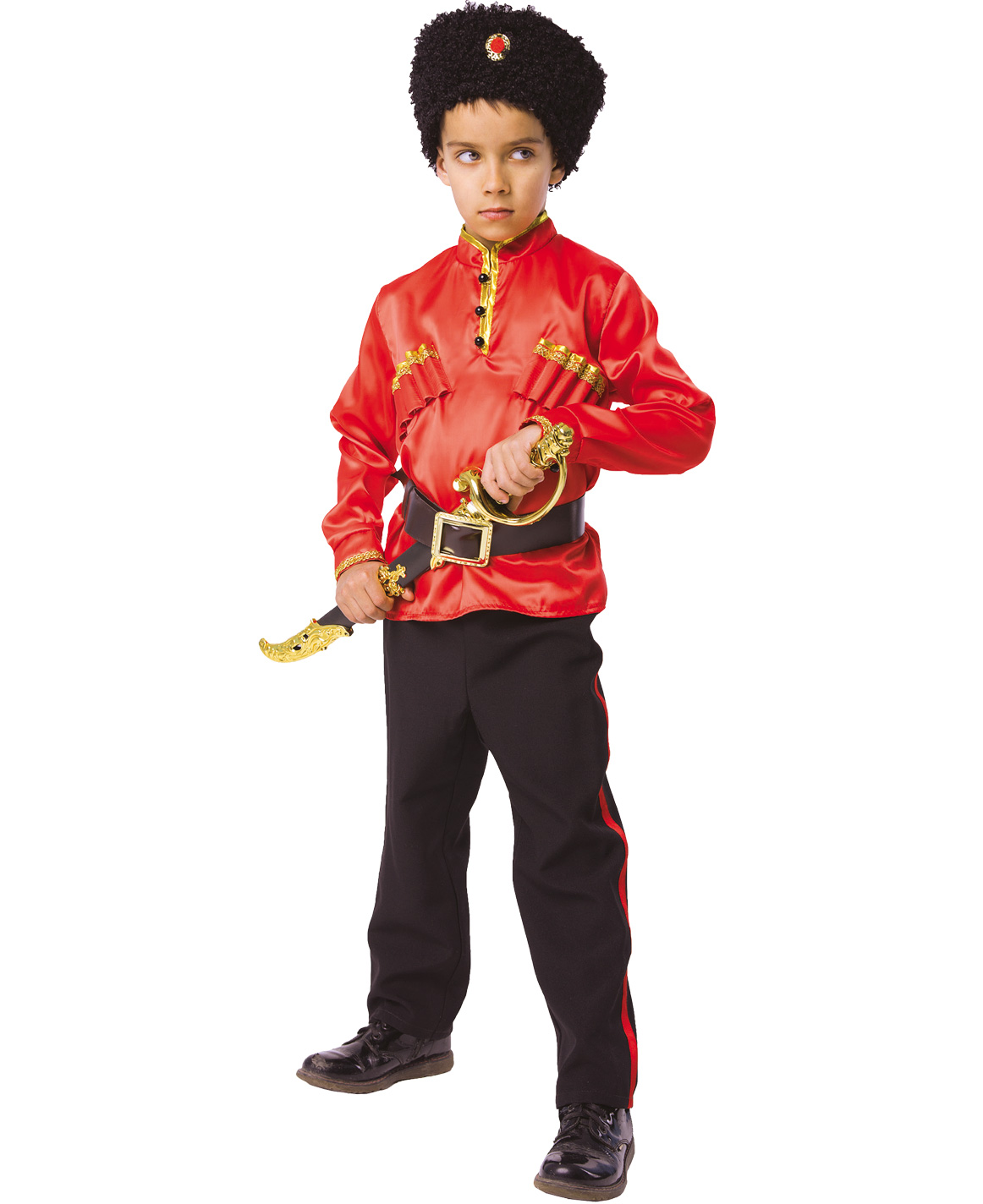 Карнавальный костюм Батик Казак, цв. красный; черный р.122 карнавальный костюм бока казак цв белый синий р 104