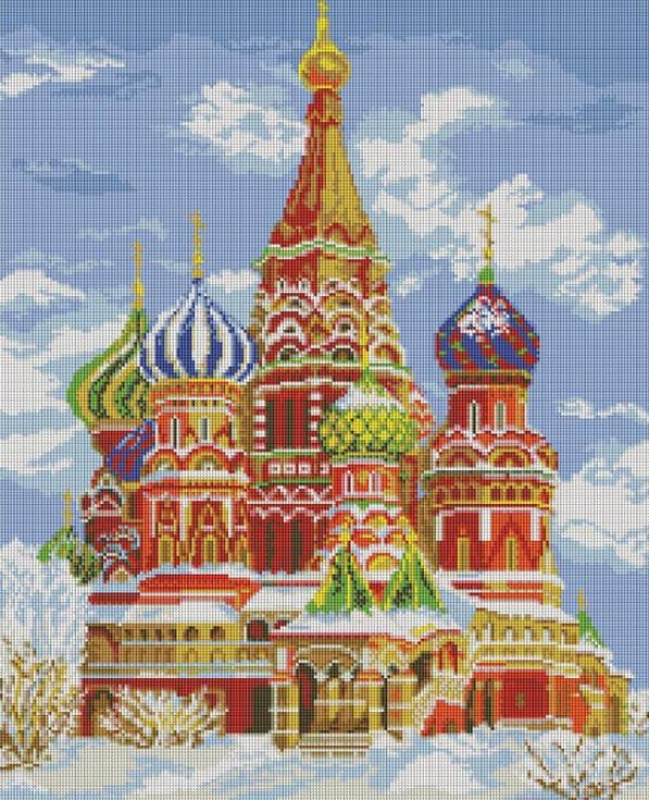 

Алмазная вышивка Белоснежка Храм Василия Блаженного, 40x50 см, Храм Василия Блаженного