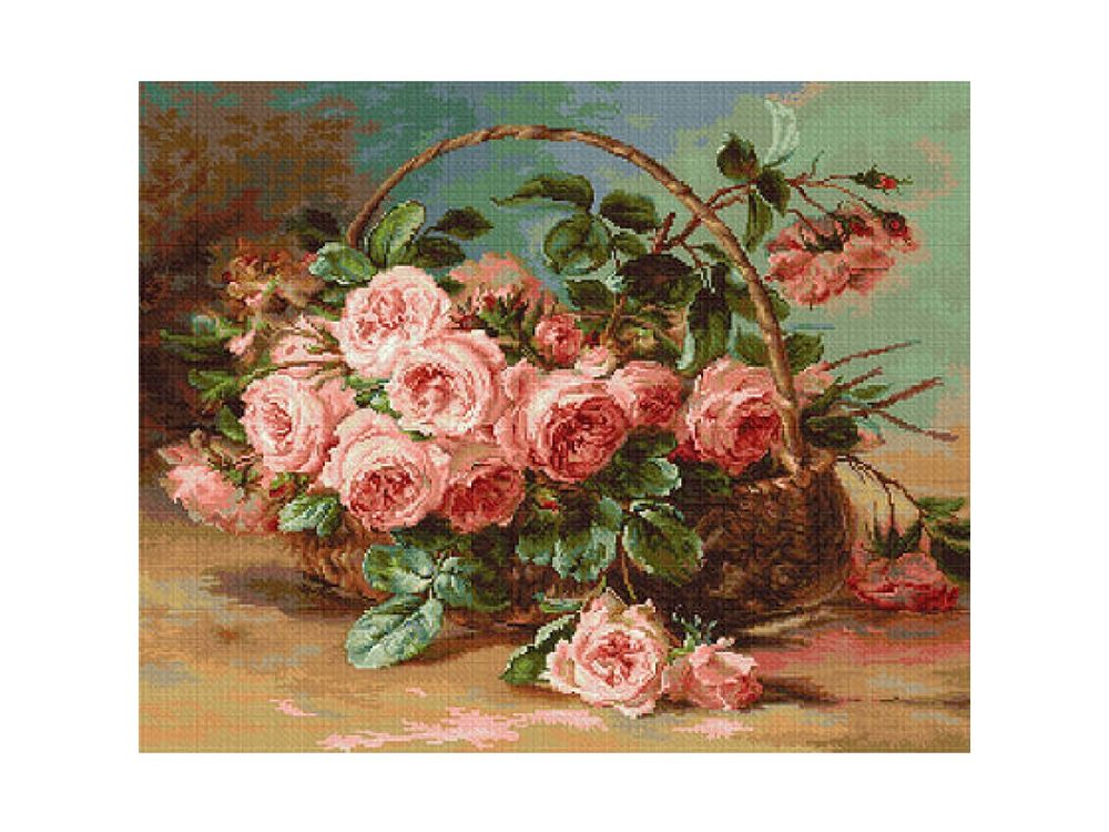 фото Набор для вышивания luca-s корзина с розами