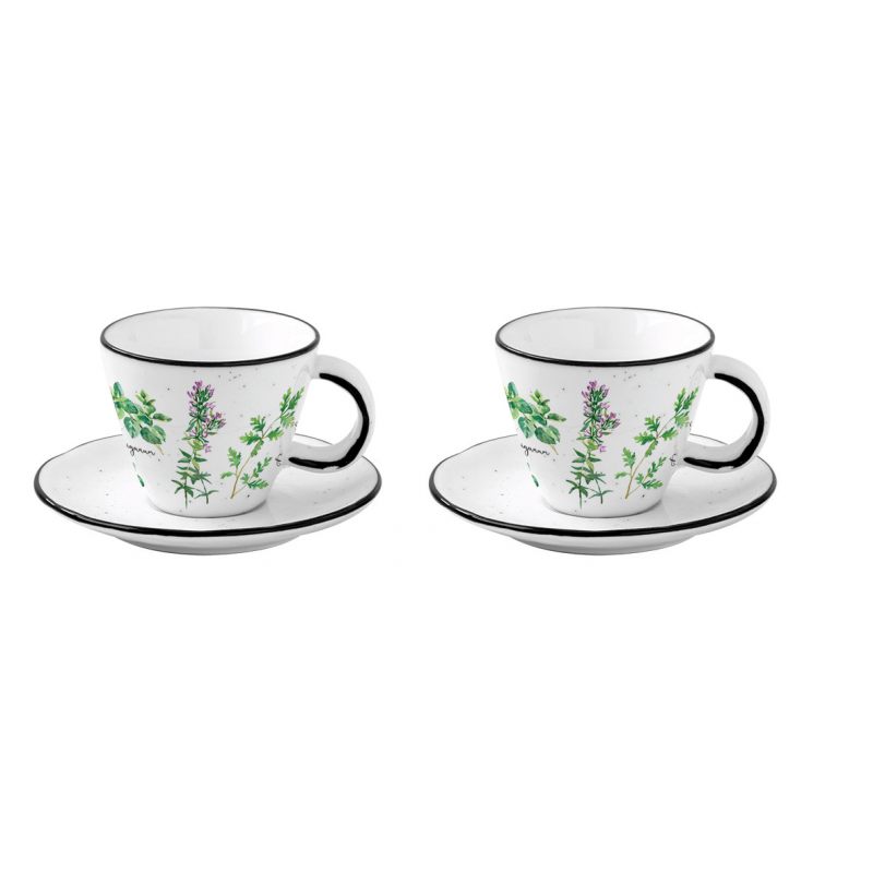 фото Набор из 2 чашек с блюдцами для кофе "herbarium" в подарочной упаковке easy life