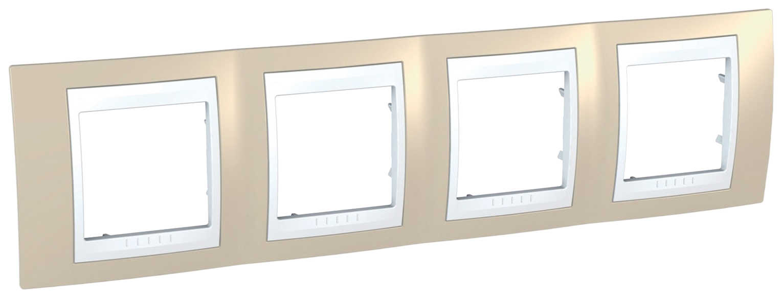 

Рамка 4-модульная "Unica Хамелеон", горизонтальная (песчаный/белый)