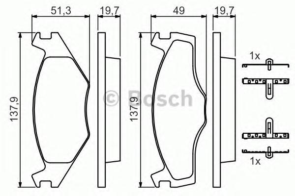 

Комплект тормозных колодок BOSCH 0986468873