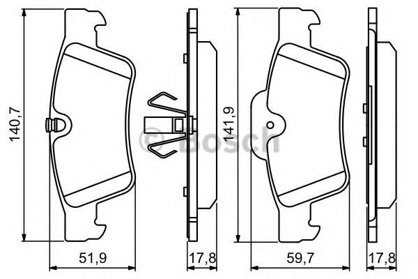 

Комплект тормозных колодок BOSCH 0986494256