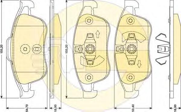 

Комплект тормозных колодок Girling 6117892