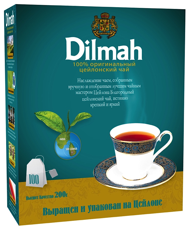 Чай черный Dilmah цейлонский 100 пакетиков