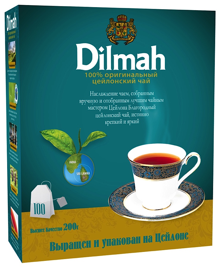 

Чай черный Dilmah цейлонский 100 пакетиков
