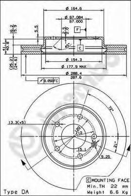 фото Тормозной диск brembo 09684511