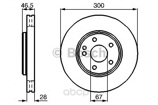 фото Тормозной диск bosch передний для mercedes c209, w203, w210, a208, r170, r171 0986478876