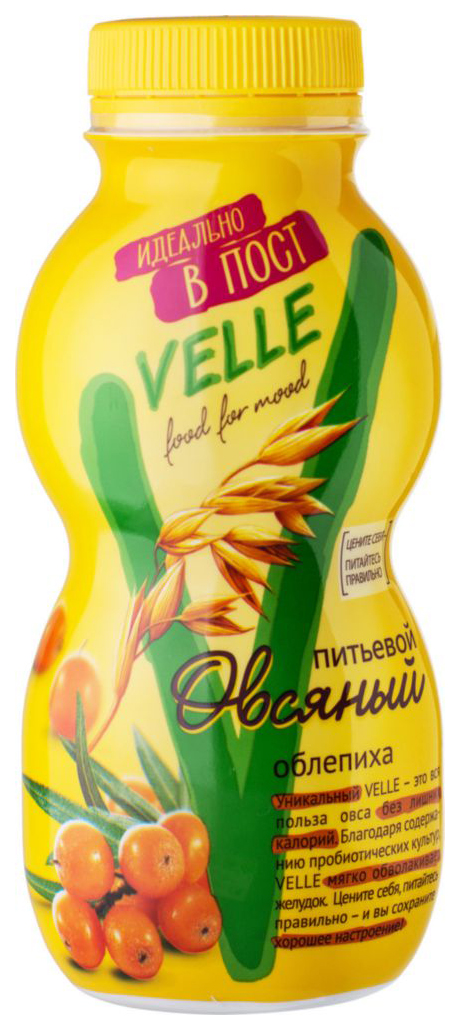 Продукт овсяный Velle питьевой ферментированный облепиха 250 г