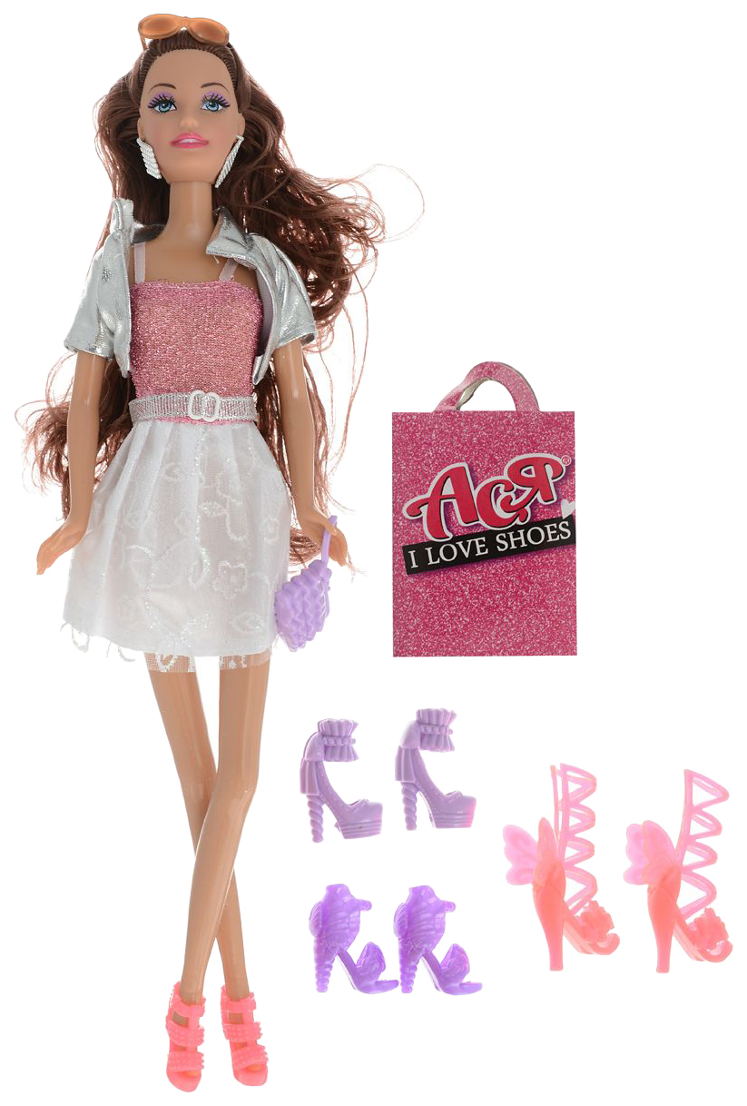 Купить Игровой набор Toys Lab Ася - Шатенка в бело-розовом платье, 28 см,
