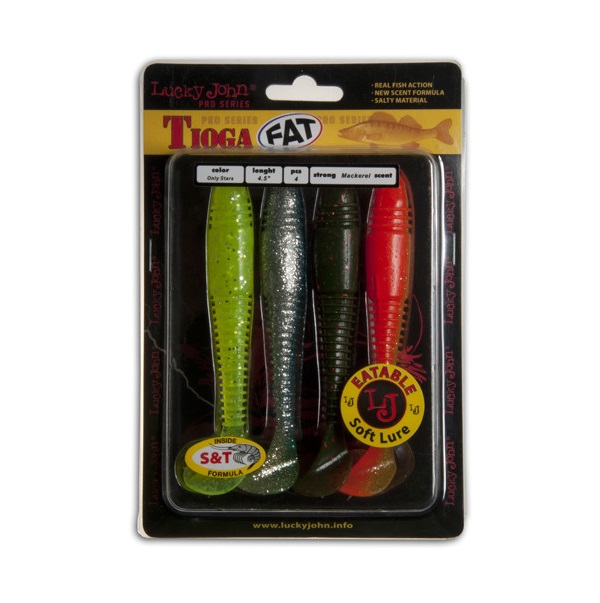 

Силиконовая приманка Lucky John Pro Series Tioga Fat 115 мм, MIX1, 4 шт., Зеленый;серый;черный;красный, Pro Series Tioga Fat