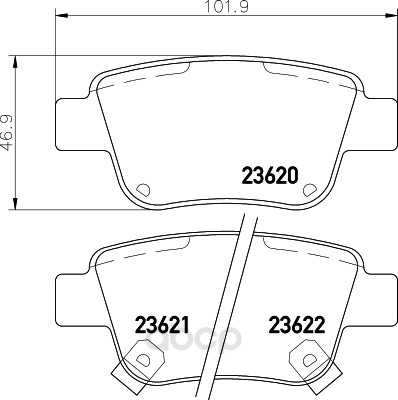 

Тормозные колодки HELLA PAGID/BEHR Nao 8DB355029621