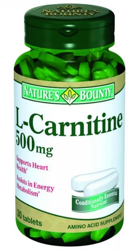 

L-карнитин Nature's Bounty 500 мг 30 капсул, L-карнитин 500 мг