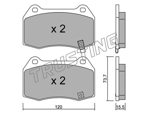 

Комплект тормозных дисковых колодок TRUSTING 754.0