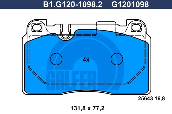 

Комплект тормозных дисковых колодок GALFER B1.G120-1098.2