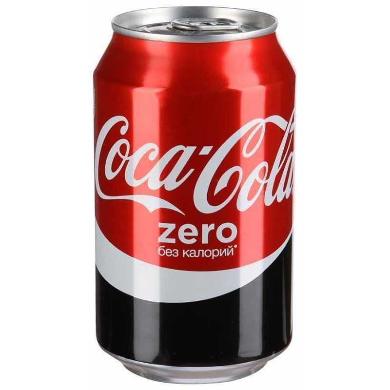 Напиток Coca-Cola Zero сильногазированный низкокалорийный  0.33 л упаковка 24 шт в банке