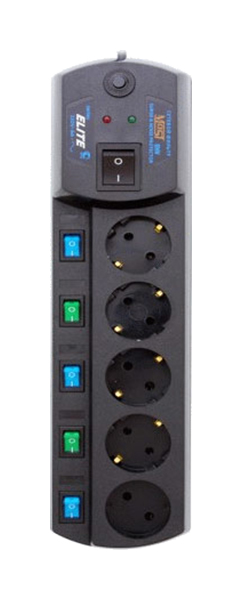 фото Сетевой фильтр most ehv 5 sockets, 5 розеток, 2 м, black