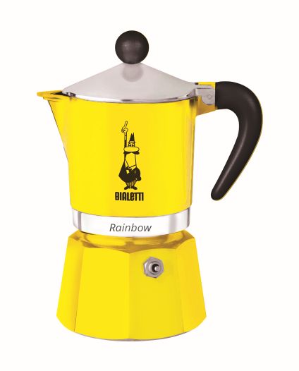 фото Гейзерная кофеварка bialetti rainbow жёлтая на 6 чашек