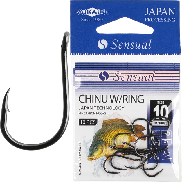 Рыболовные крючки Mikado Sensual Chinu W/Ring №10, 10 шт.