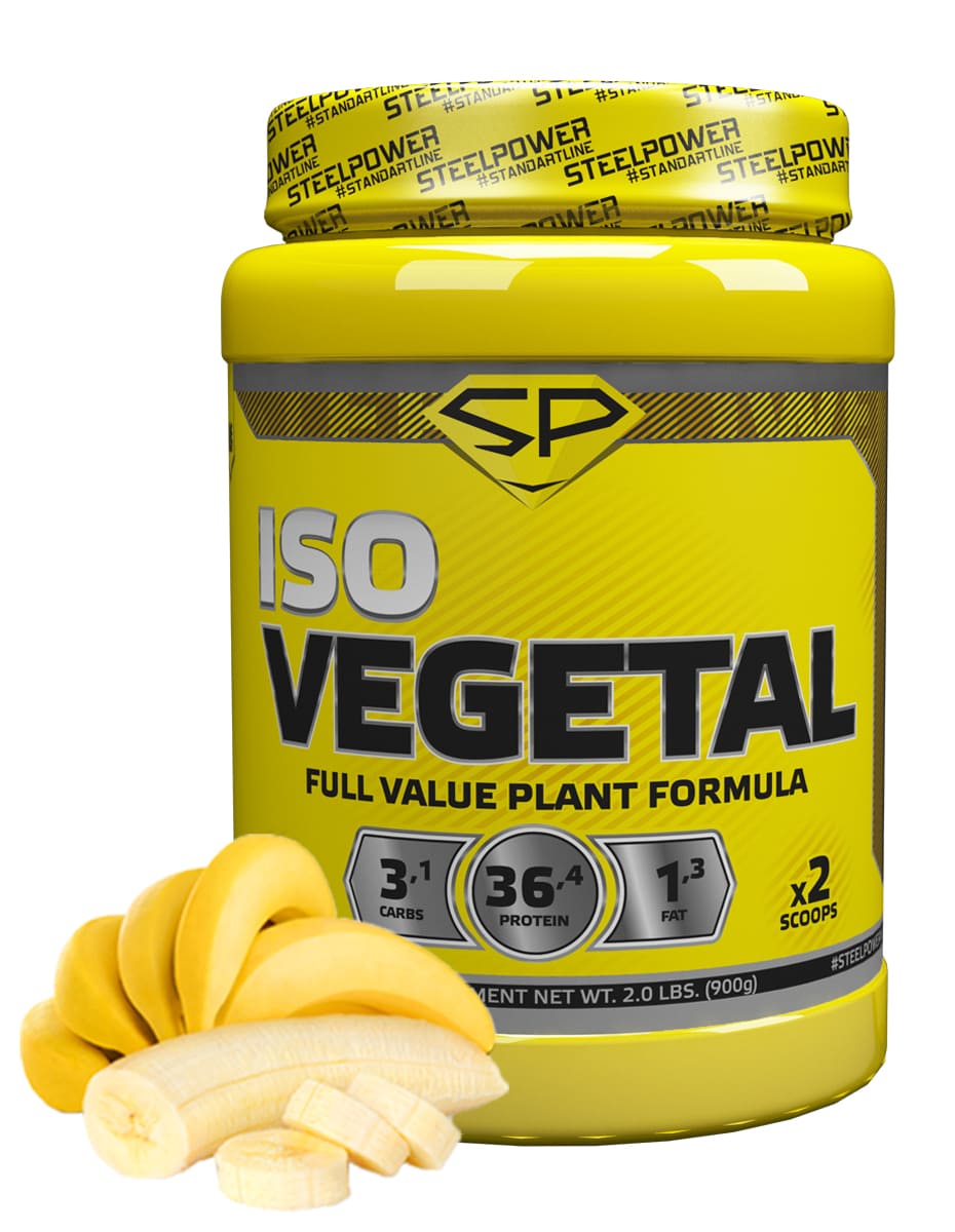 фото Протеин steel power nutrition iso vegetal, 900 г, banana