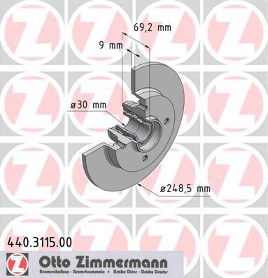 

Тормозной диск ZIMMERMANN 440.3115.00