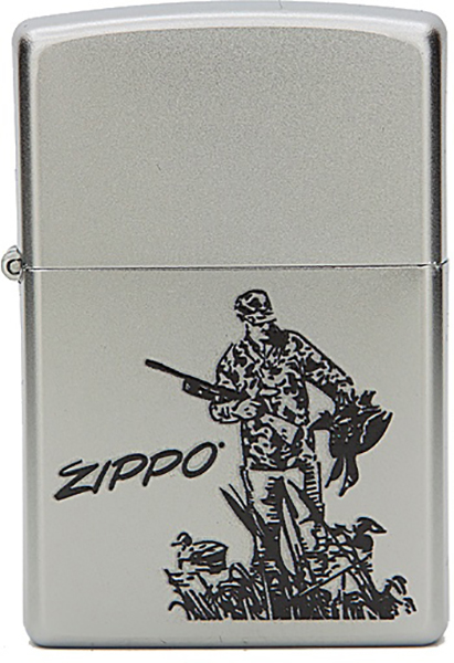 

Бензиновая зажигалка Zippo №205 Duck Hunting Satin Chrome, Серебристый, №205 Duck Hunting