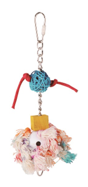 фото Игрушка для птиц fauna international мячи с узелками, подвеска, в ассортименте, 13х10см