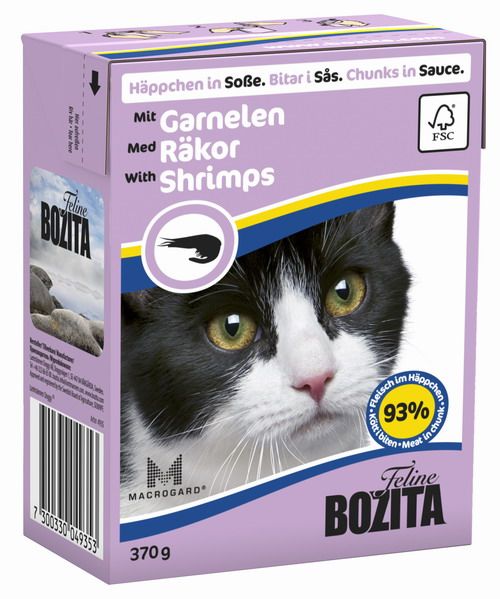 фото Консервы для кошек bozita feline chunks in sauce, с креветками в соусе, 370г