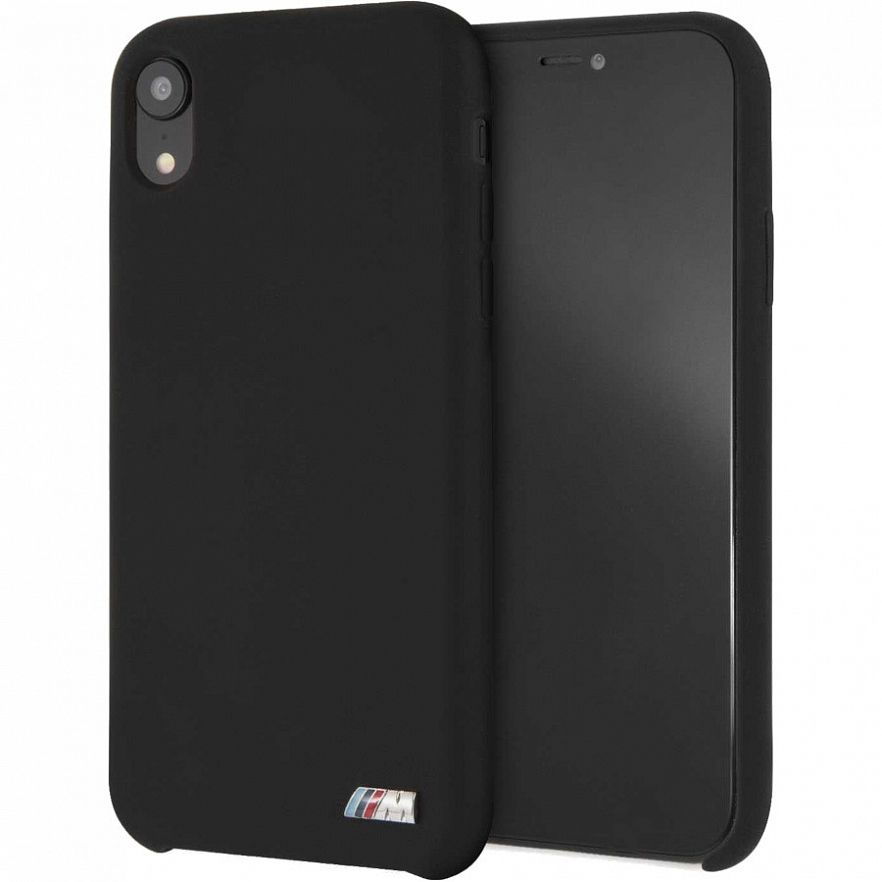 фото Чехол bmw m-collection liquid silicone для iphone xr black