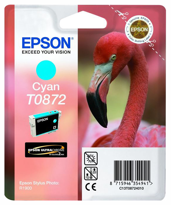 

Картридж для струйного принтера Epson C13T08724010, голубой, оригинал, t0872