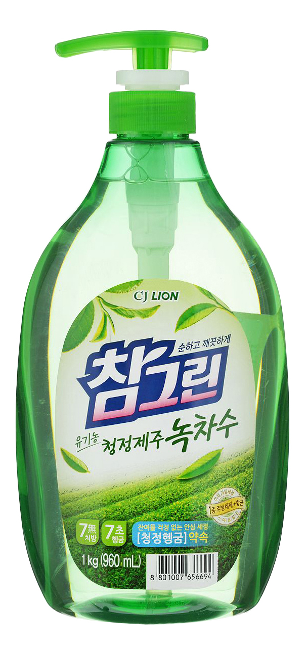 фото Средство для мытья посуды cj lion сhamgreen зеленый чай 960 мл