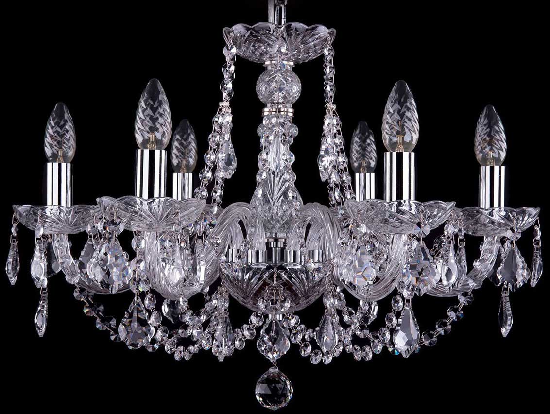 

Люстра подвесная Bohemia Ivele Crystal 1406/6/195/Ni/Leafs, 1406/6/195/Ni/Leafs