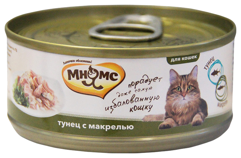 

Консервы для кошек Мнямс Деликатес, тунец с макрелью, кусочки в желе, 70г, Деликатес