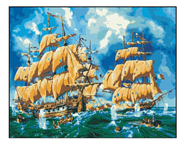 

Рисование по номерам морское сражение Рыжий кот pp047, Морское сражение