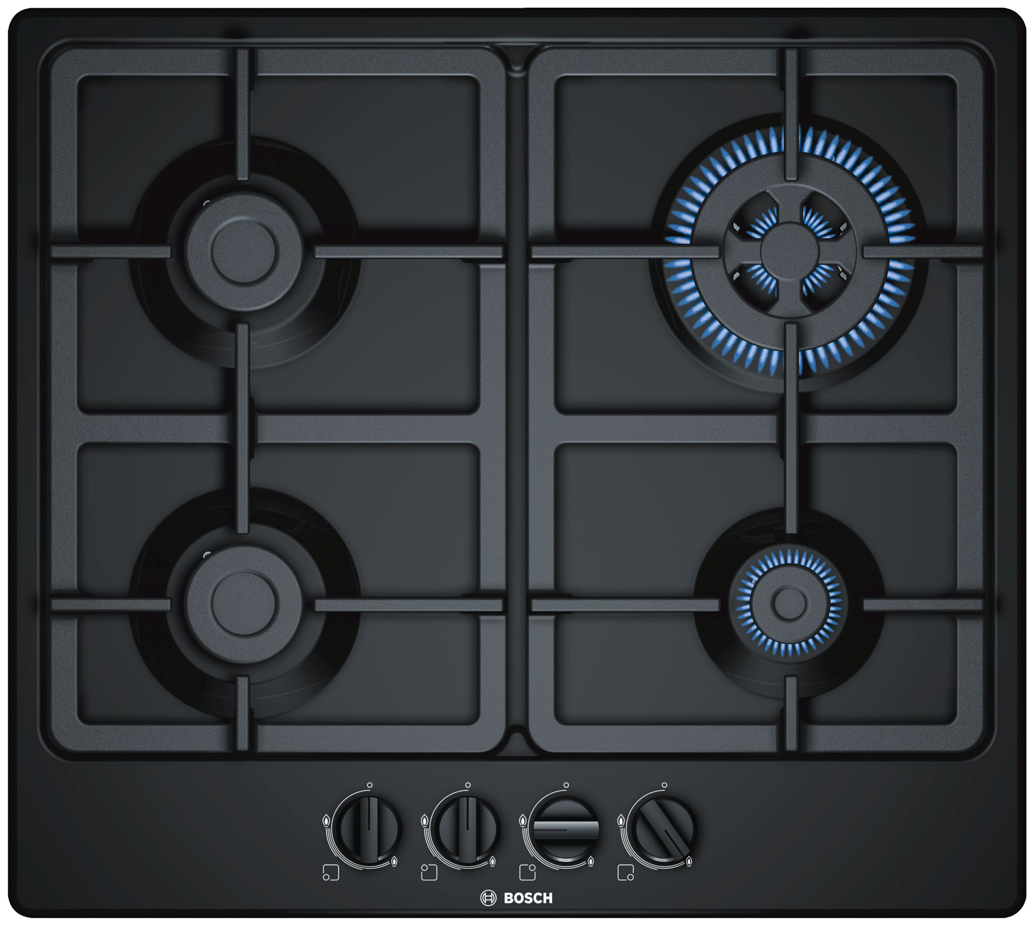 фото Встраиваемая варочная панель газовая bosch pgh6b6b90r black