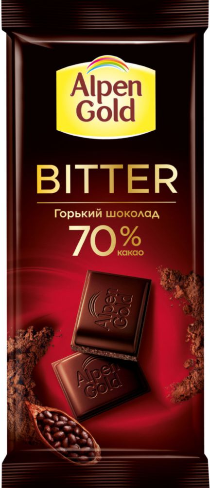 фото Шоколад горький alpen gold bitter 70 % какао 85 г