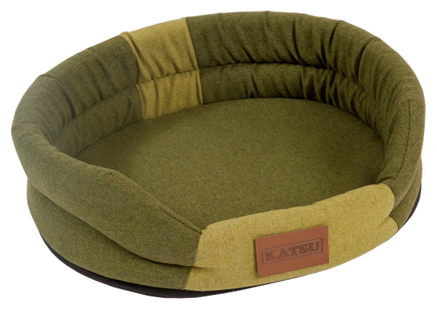 Лежанка для собак Katsu Animal S, размер 65х54см,, хаки/салатовый